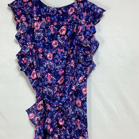 NWT XL Ava & Aiden Blue and Pink Floral Maxi Dress - Picture 9 of 12